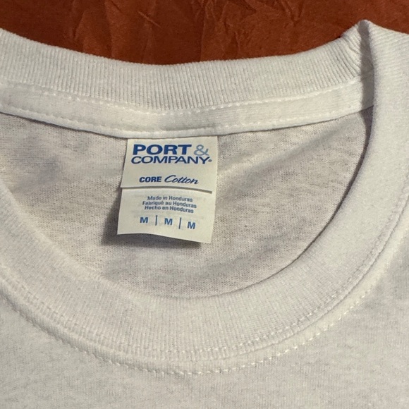Port and Company White Long Sleeve Tee - Picture 3 of 3